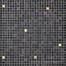 4mm Innendekoration Glas / Gold Mosaik Wandfliese, Glas Mosaik